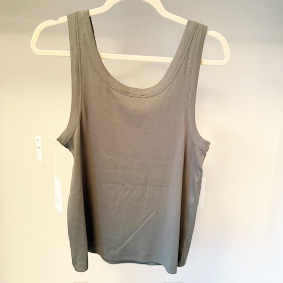 Haven Well Within Essential Organic Cotton Scoop Neck Tank, NWT, Lt Olive, Sz L - Picture 2 of 5